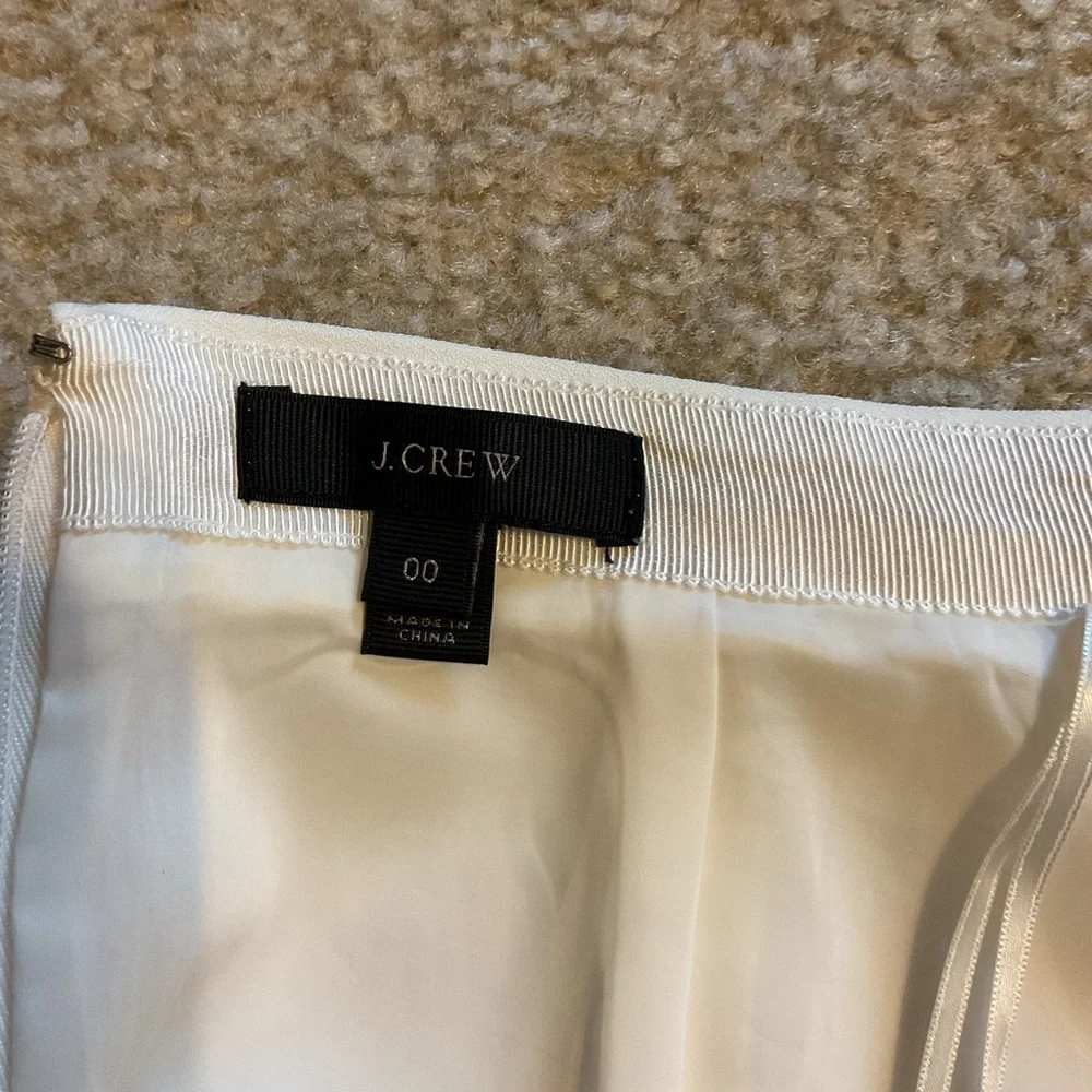 J. Crew Fit & Flared Cream Coquette 100% Linen Minimal Fully Lined Mini Skirt 00